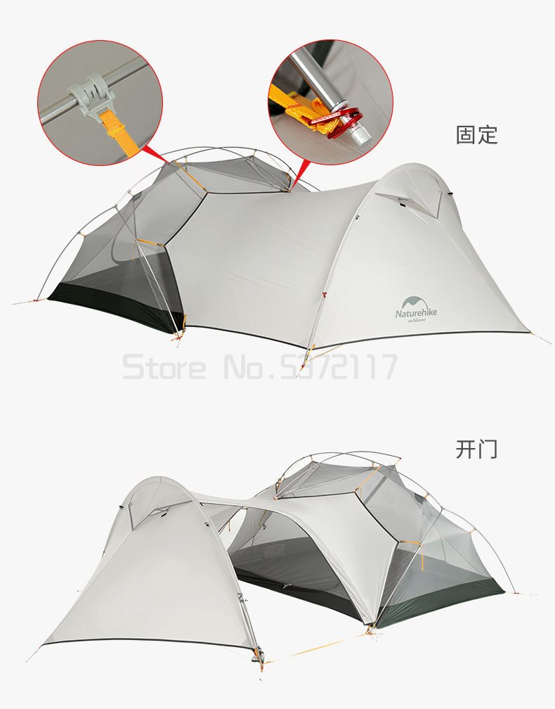 Cheap Goat Tents Mongar Camping Tent 2 Persons Ultralight 20D Nylon Aluminum Alloy Pole Double Layer Outdoor Hiking Tent NH17T007 M Tents 